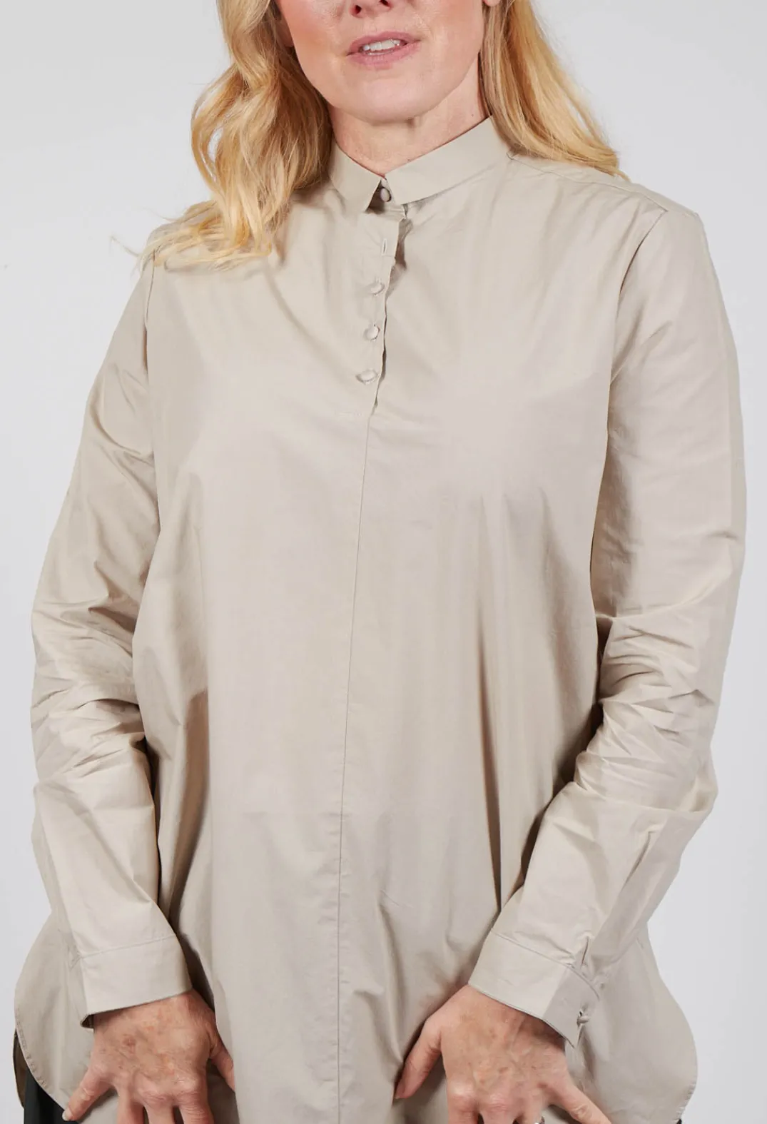 Apuntob Shirts & Blouses^3/4 Button Up Shirt in Sand