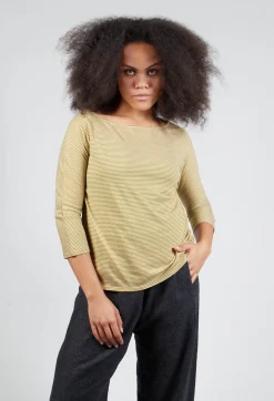 Apuntob T-shirts^3/4 Sleeve Striped T-Shirt in Canapa Orca