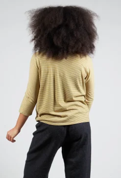 Apuntob T-shirts^3/4 Sleeve Striped T-Shirt in Canapa Orca
