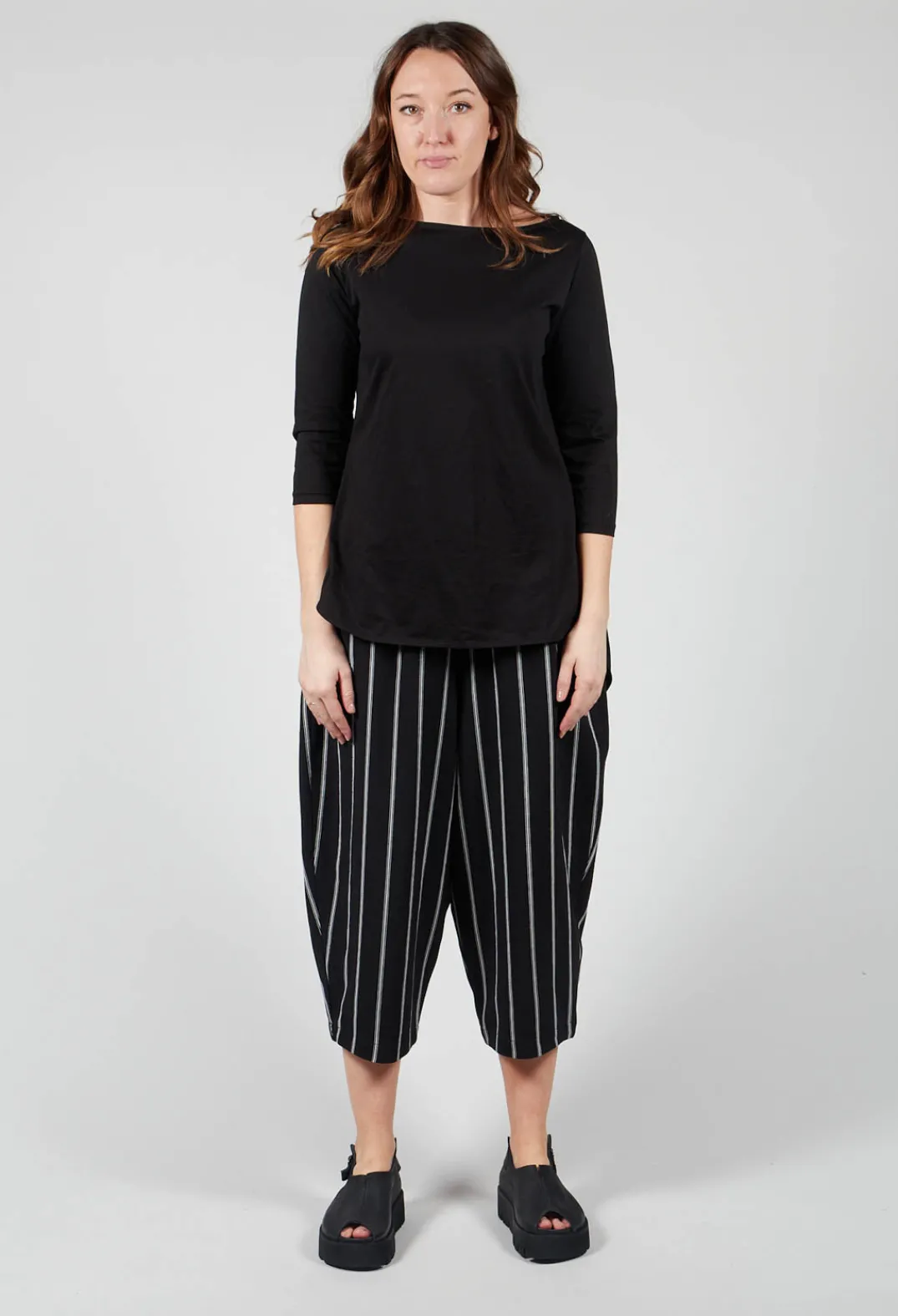 Moyuru T-shirts^3/4 Sleeve T-Shirt in Black