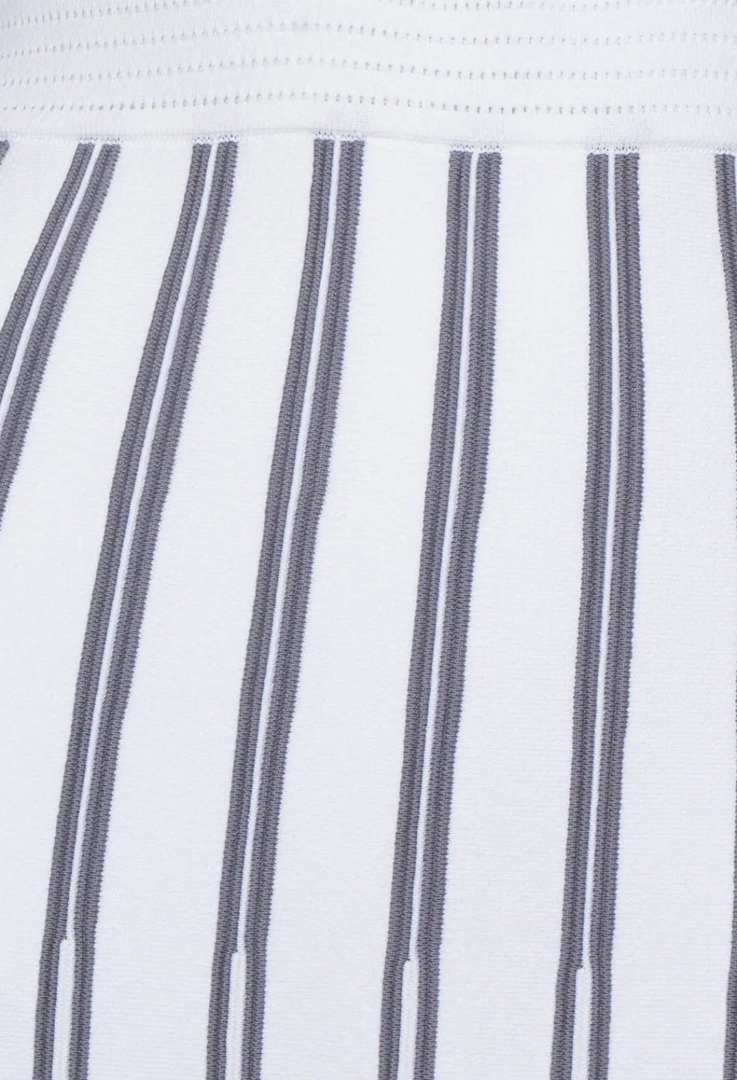 Nijii Skirts^A Line Knitted Skirt in Grey and White Stripe