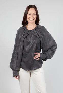 Beatrice B Shirts & Blouses^Aglaia Open Sleeve Top in Anthracite
