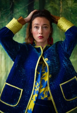 Bianco Levrin Jackets^Aldina Pomegranate Jacket in Lapis