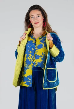 Bianco Levrin Jackets^Aldina Pomegranate Jacket in Lapis