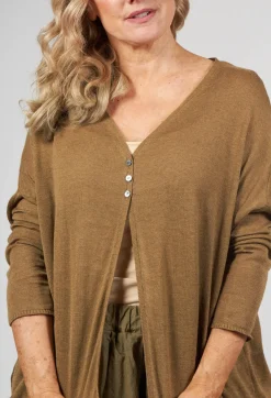 Album Di Famiglia Cardigans^A-Line Cardigan in Khaki