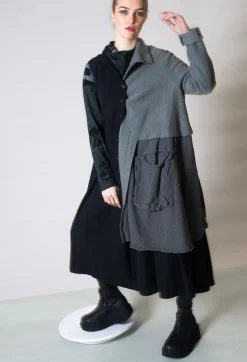 Rundholz Black Label Jackets^A-Line Jacket with Feature Pockets in Rock