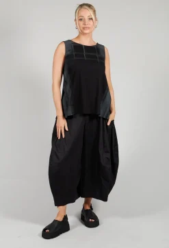 Moyuru Tops^A-Line Top in Black Print