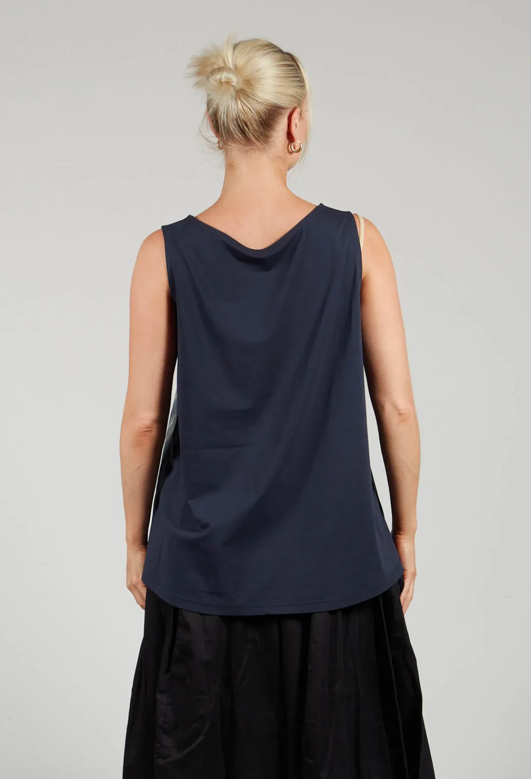 Moyuru Tops^A-Line Top in Navy Print