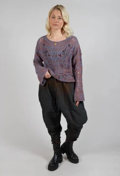 Moyuru Trousers^Allover Print Trousers in Grey and Brown