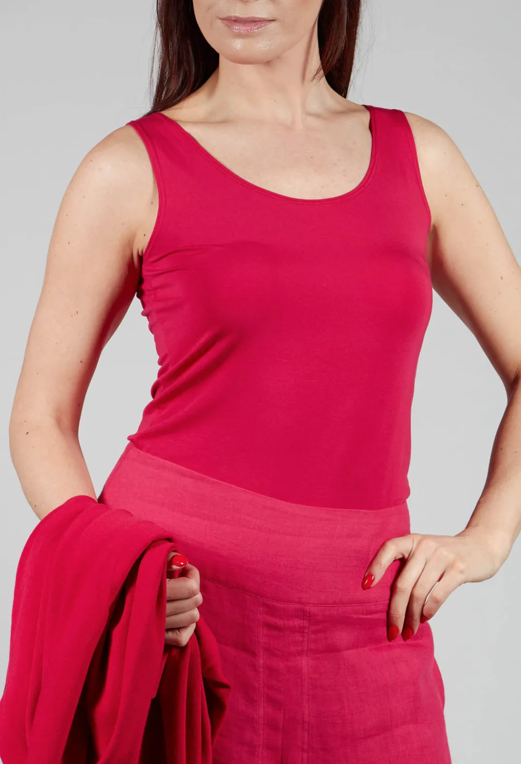 Sarah Pacini Tops^Anais T-Shirt Vest in Raspberry