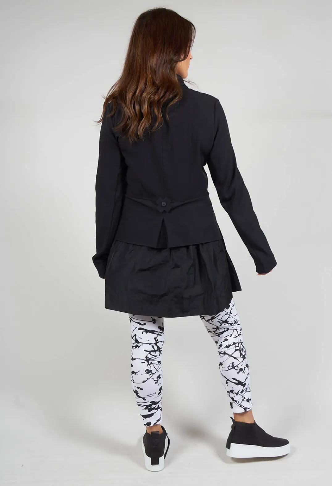 Bread and Butter Leggings^Ankle Cropped Leggings in White with Black Print