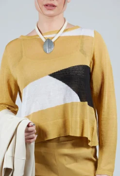 Sarah Pacini Jumpers^Art Deco Jumper in Yellow
