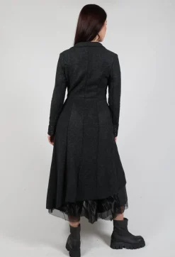 Sanctamuerte Jackets^Asymmertic Coat in Organza Antracite