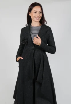 Sanctamuerte Jackets^Asymmertic Coat in Organza Antracite