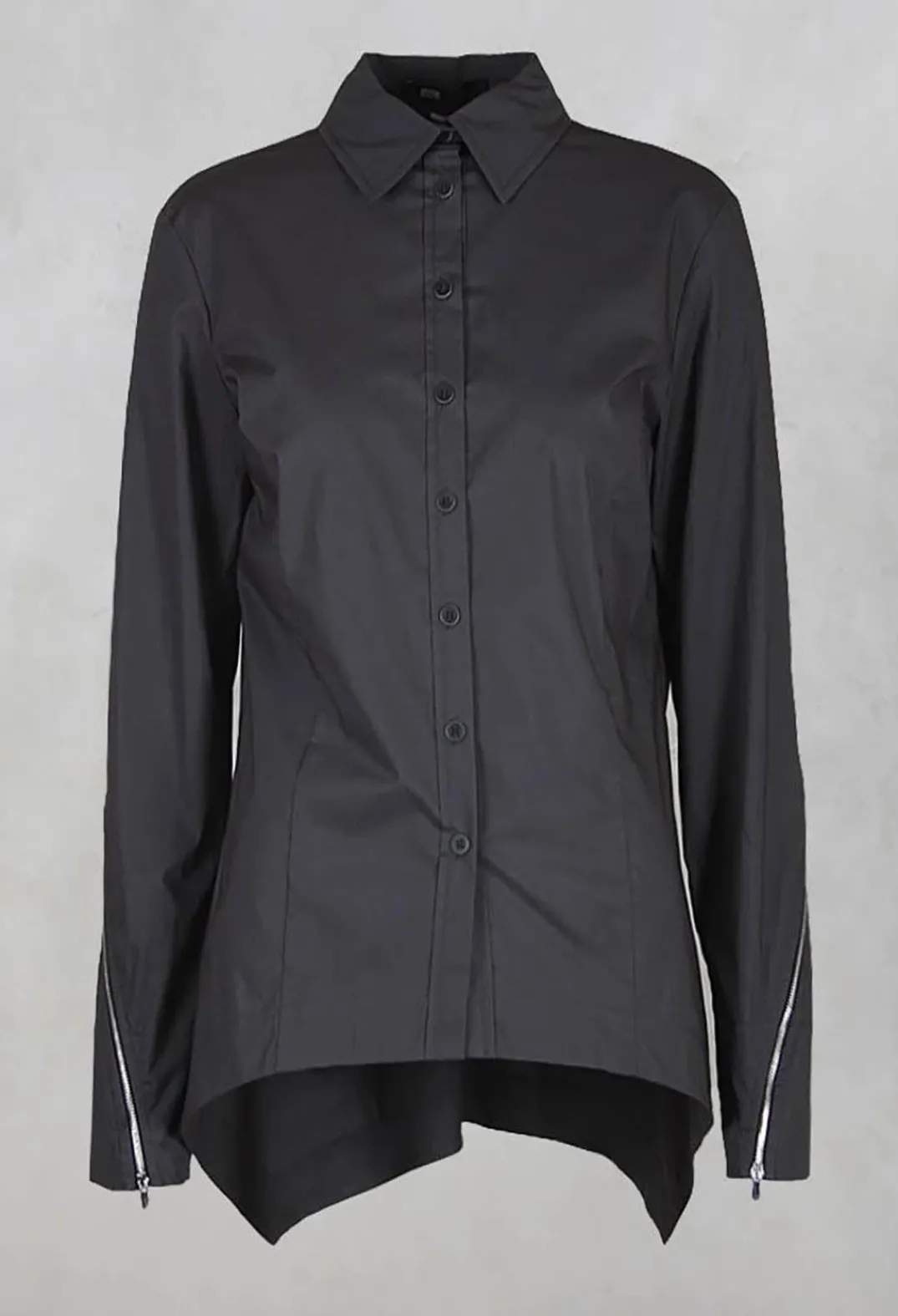 Anett Rostel Shirts & Blouses^Asymmetric Blouse with Button Front in Grey