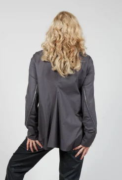 Anett Rostel Shirts & Blouses^Asymmetric Blouse with Button Front in Grey