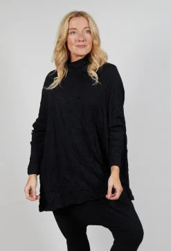 Rundholz Mainline Tops^Asymmetric Crinkle Top in Black