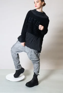 Rundholz Mainline Tops^Asymmetric Crinkle Top in Slate