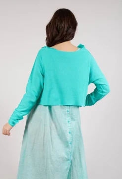 Rundholz Black Label Jumpers^Asymmetric Cropped Pullover in Aqua