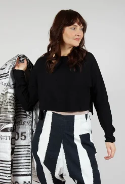 Rundholz Black Label Jumpers^Asymmetric Cropped Pullover in Black