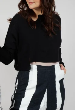 Rundholz Black Label Jumpers^Asymmetric Cropped Pullover in Black