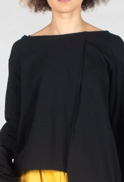 Bread and Butter Tops^Asymmetric Jersey Top in Black