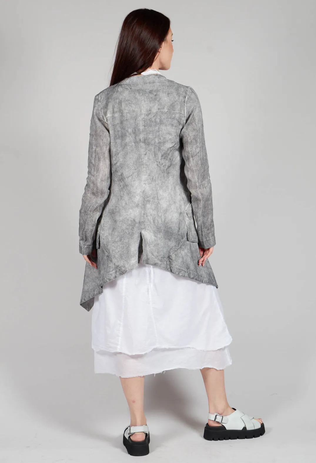 Pal Offner Coats^Asymmetric Penguin Coat in Dark Marble