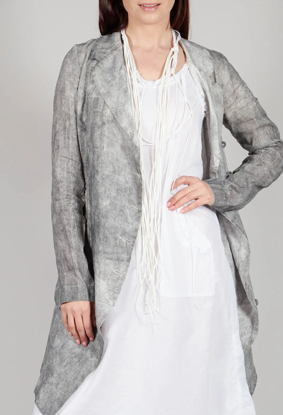 Pal Offner Coats^Asymmetric Penguin Coat in Dark Marble
