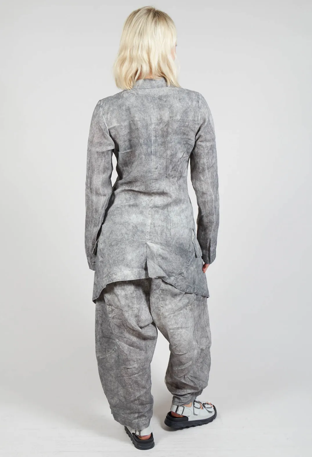 Pal Offner Coats^Asymmetric Penguin Coat in Dark Marble