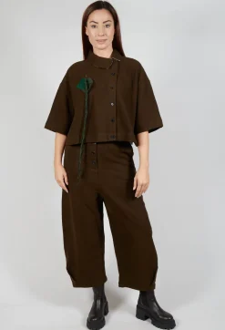 SOH Shirts & Blouses^Asymmetric Point Collar Shirt in Brown