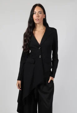 La Haine Jackets^Asymmetric Punto Jacket in Black