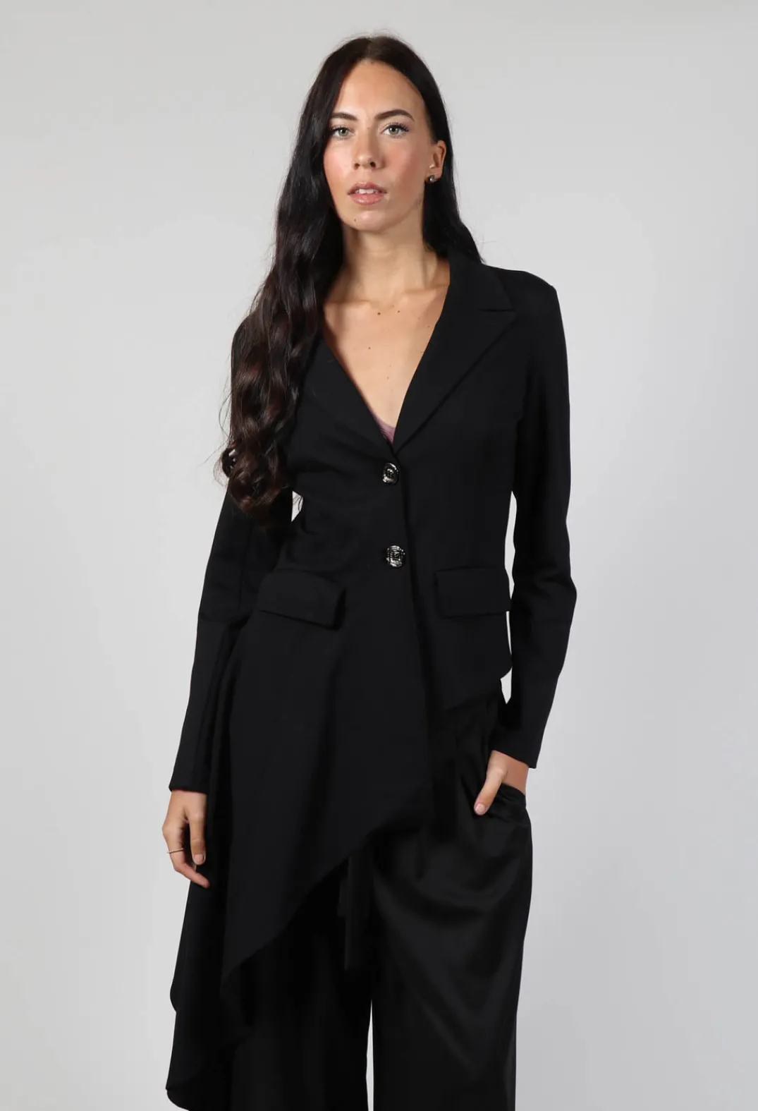 La Haine Jackets^Asymmetric Punto Jacket in Black