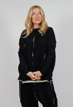 Rundholz Mainline Tops^Asymmetric Top in Black Bone