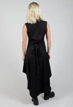 La Haine Dresses^Asymmetrical Button Through Dress in Black