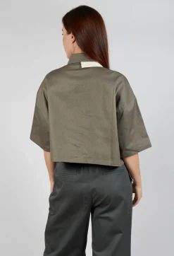 SOH Shirts & Blouses^Asymmetrical Cropped Shirt in Grey