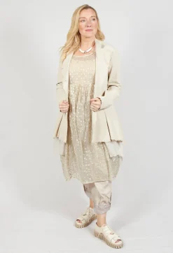 Sanctamuerte Jackets^Asymmetrical Jacket in Cotone and Garza Di Lino Sand