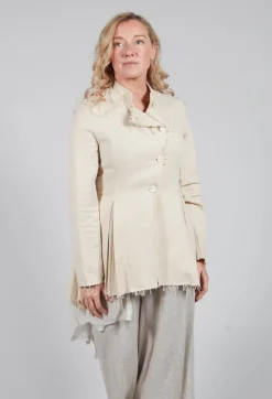 Sanctamuerte Jackets^Asymmetrical Jacket in Cotone and Garza Di Lino Sand