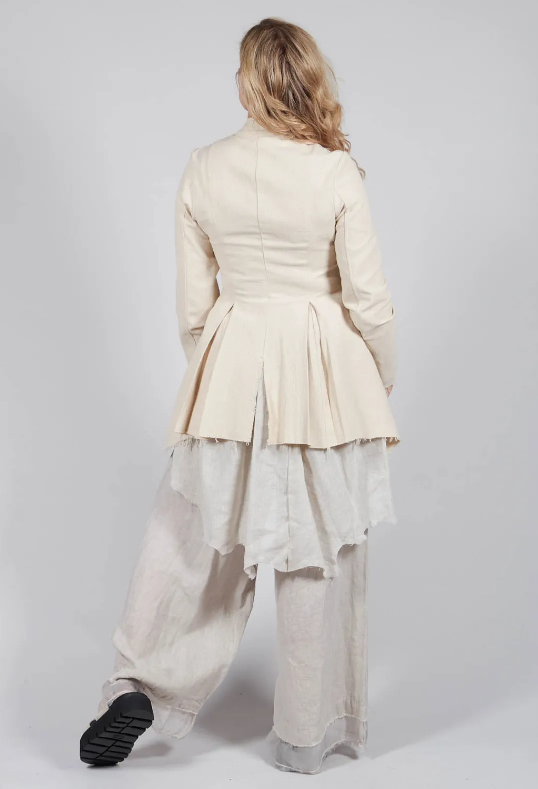 Sanctamuerte Jackets^Asymmetrical Jacket in Cotone and Garza Di Lino Sand