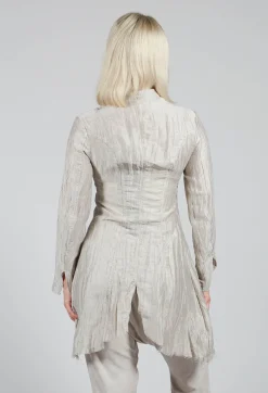 Sanctamuerte Jackets^Asymmetrical Jacket in Lino Crush Sand