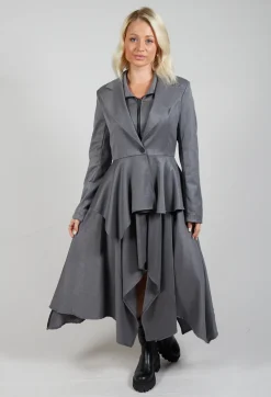 La Haine Jackets^Asymmetrical Single Button Blazer in Grey