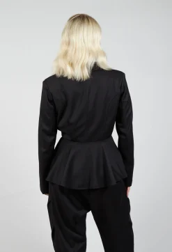 La Haine Jackets^Asymmetrical Single Button Blazer in Black