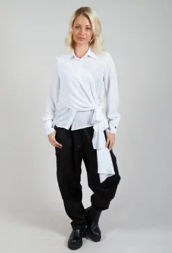 La Haine Shirts & Blouses^Asymmetrical Tie Blouse in White