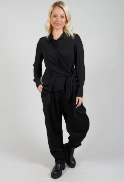 La Haine Shirts & Blouses^Asymmetrical Tie Blouse in Black