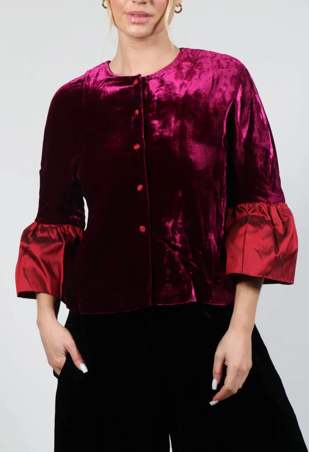 Bianco Levrin Jackets^Audrey Coat in Bordeaux