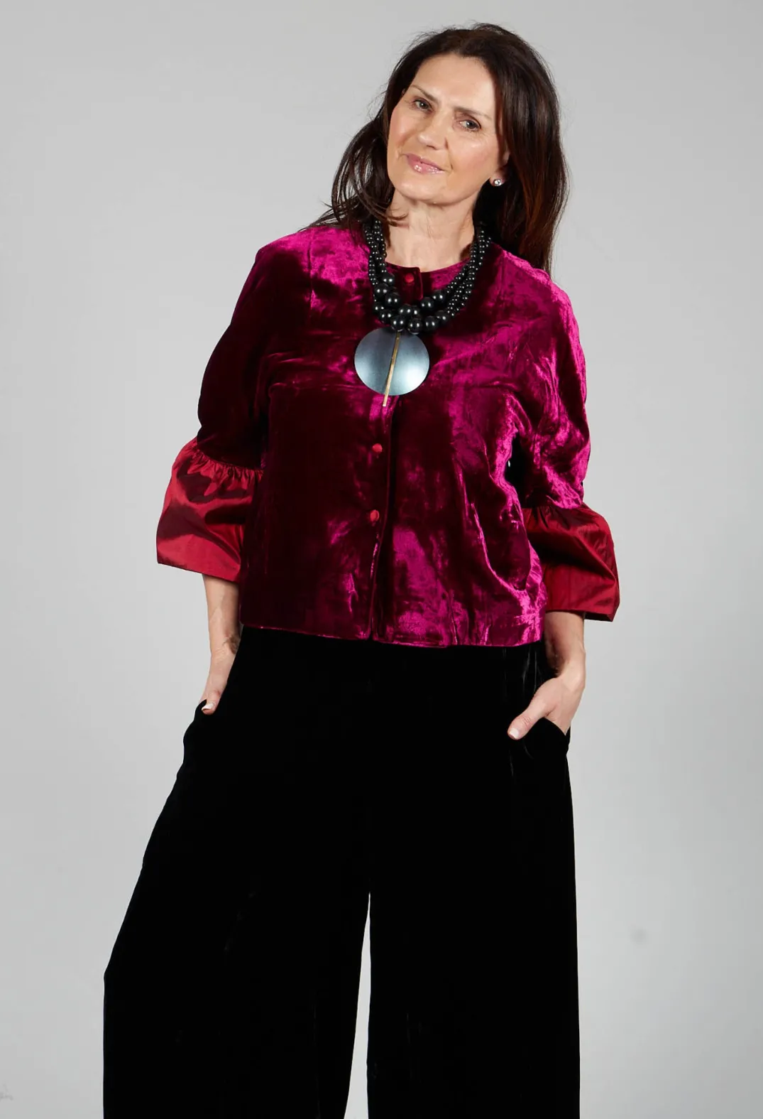 Bianco Levrin Jackets^Audrey Coat in Bordeaux