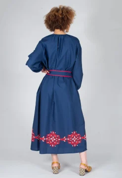 Lavi Dresses^Azzurra Belted Dress in Rosso Panna