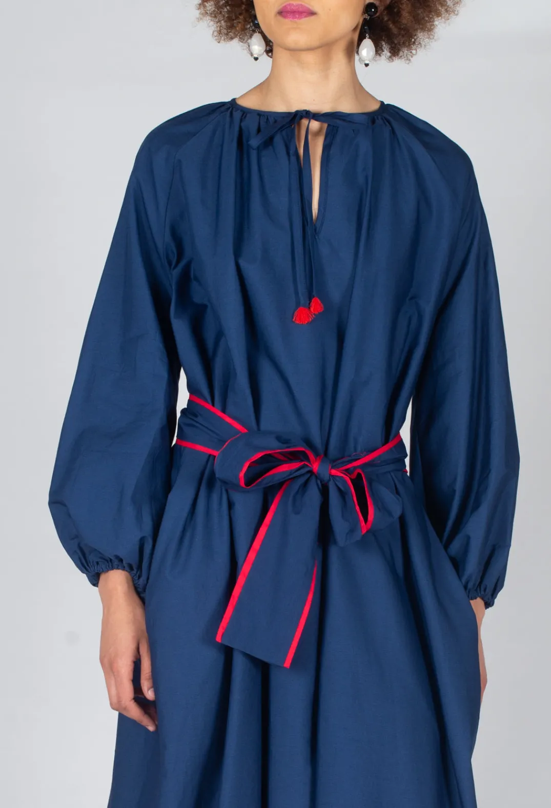Lavi Dresses^Azzurra Belted Dress in Rosso Panna