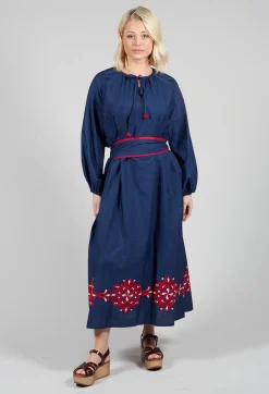Lavi Dresses^Azzurra Belted Dress in Rosso Panna