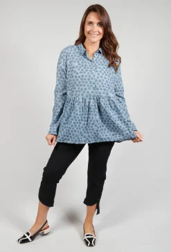 Lilith Shirts & Blouses^Baby Doll Style Blouse in Blue