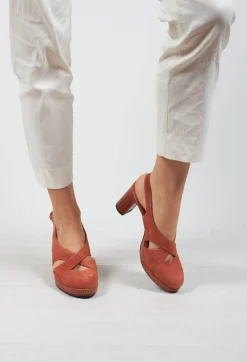 Chie Mihara Heels^Backless Heel with Buckle Strap in Dark Rose